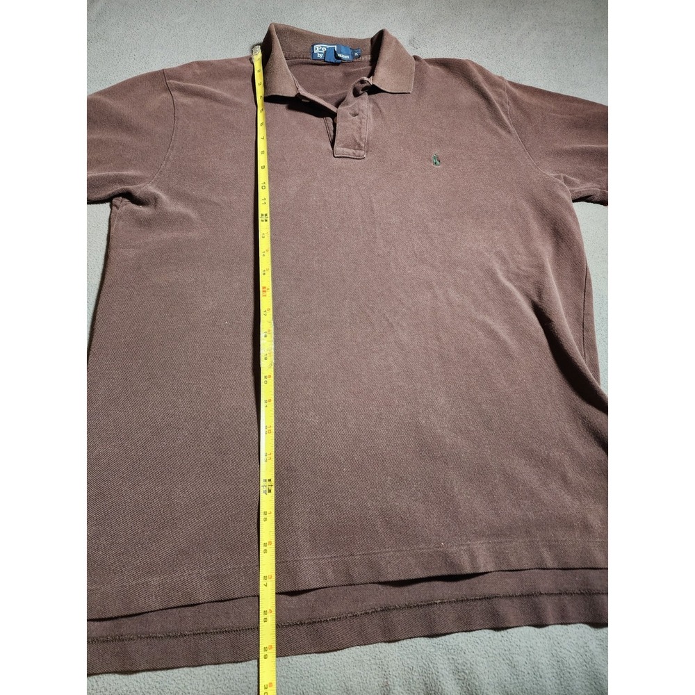 Polo Ralph Lauren T-Shirt Men Medium Brown Short Sleeve Collared Green Pony - Picture 9 of 16